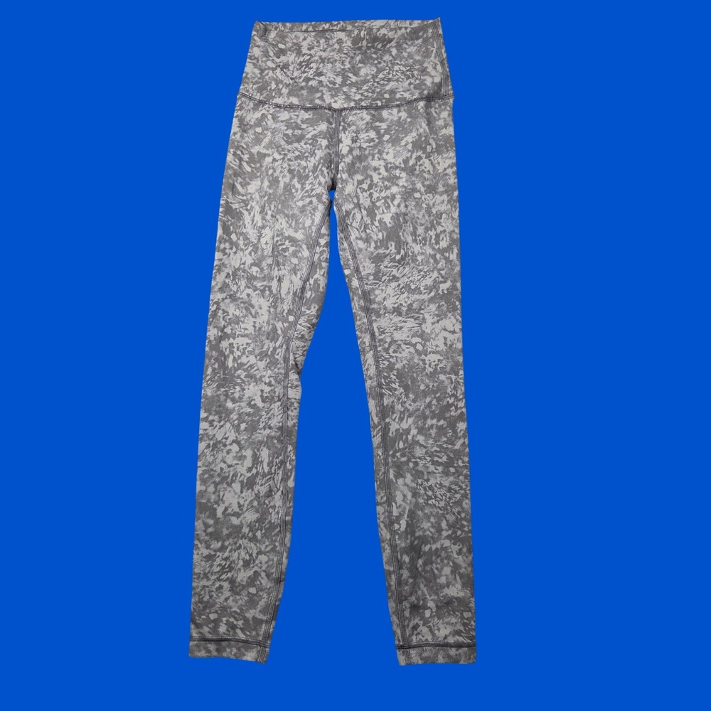 Lululemon Align Pant Women 4 Grey Excellent High Rise Nulu Abstract Leggings